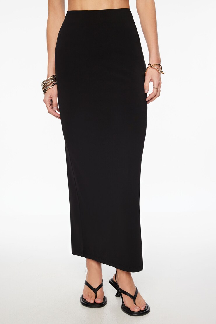 Arya Sculpt Maxi Skirt Jet Black large