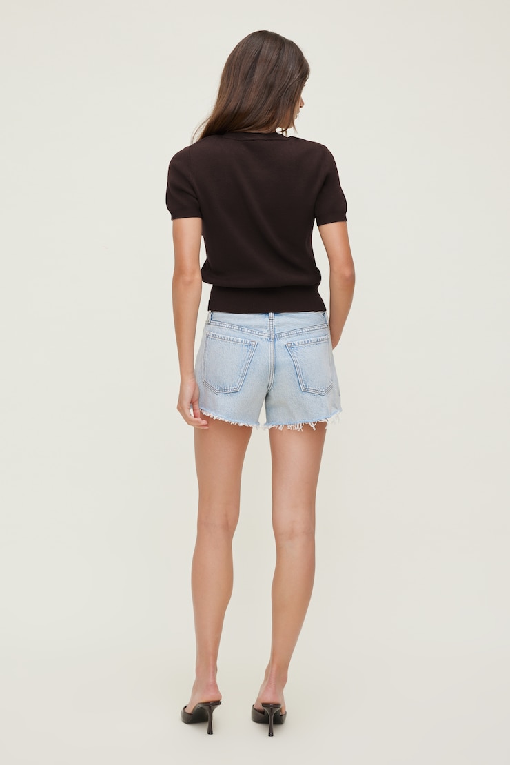 James Relaxed Mid Rise Denim Shorts