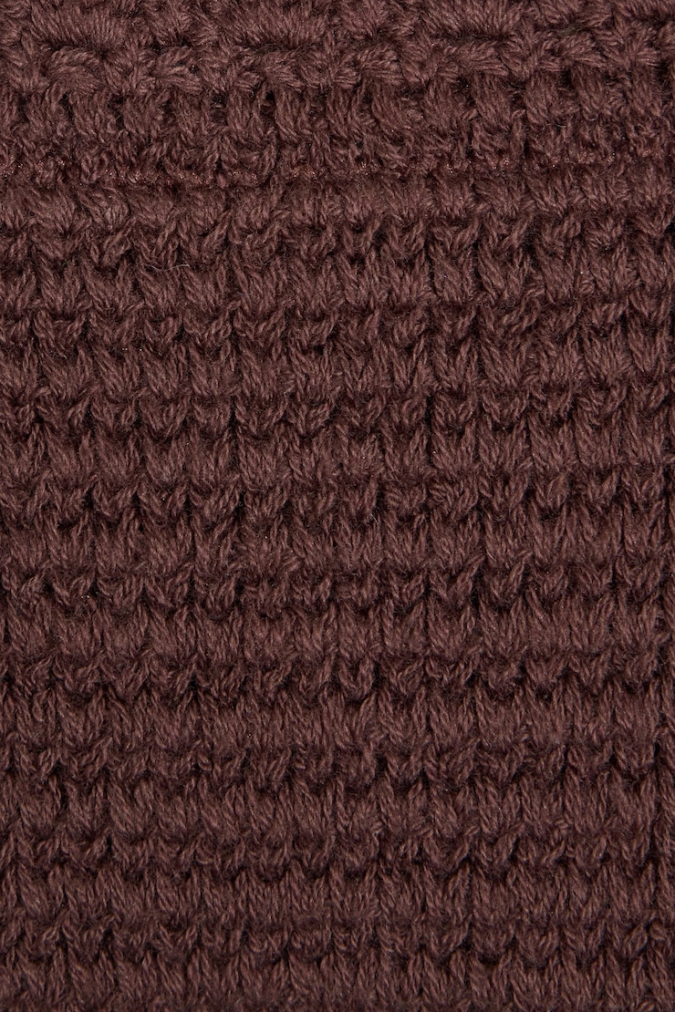 Crochet Cheeky Side Tie Bikini, Rich Caramel Brown, large