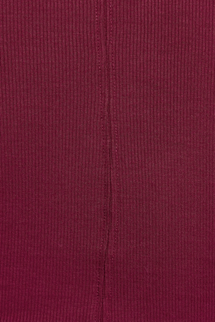 Serene Deep V-Neck Long Sleeve Top, Sour Cherry Burgundy, large