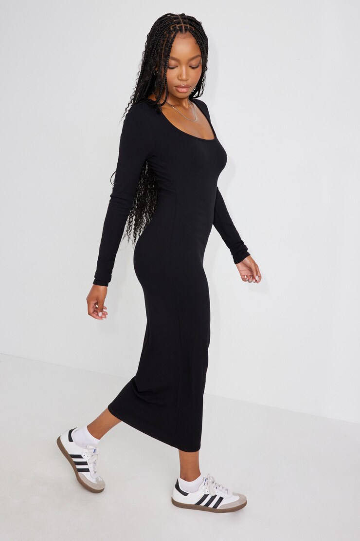 Stassi Scoop Neck Maxi Dress, Jet Black, large