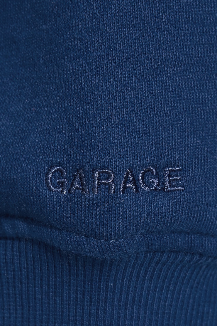 UltraFleece Hoodie, Midnight Blue with "GARAGE" Art, large