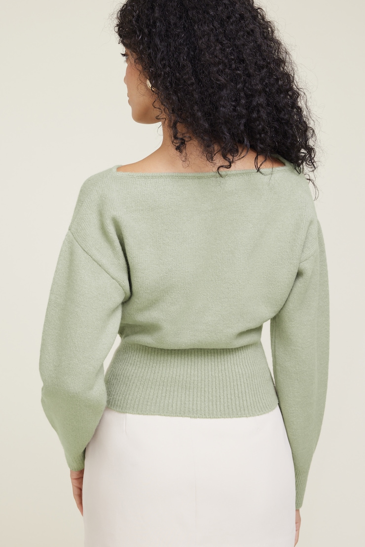 Juliet Cinched Boat Neck Sweater
