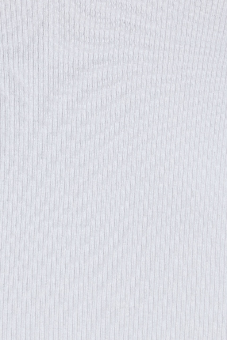 V Neck Ribbed Tee, Bright White, large