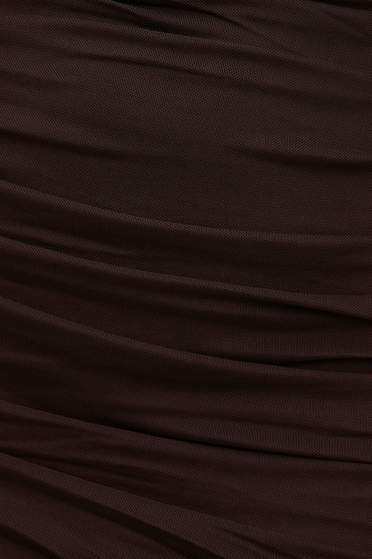 Mona Ruched Mesh Maxi Dress