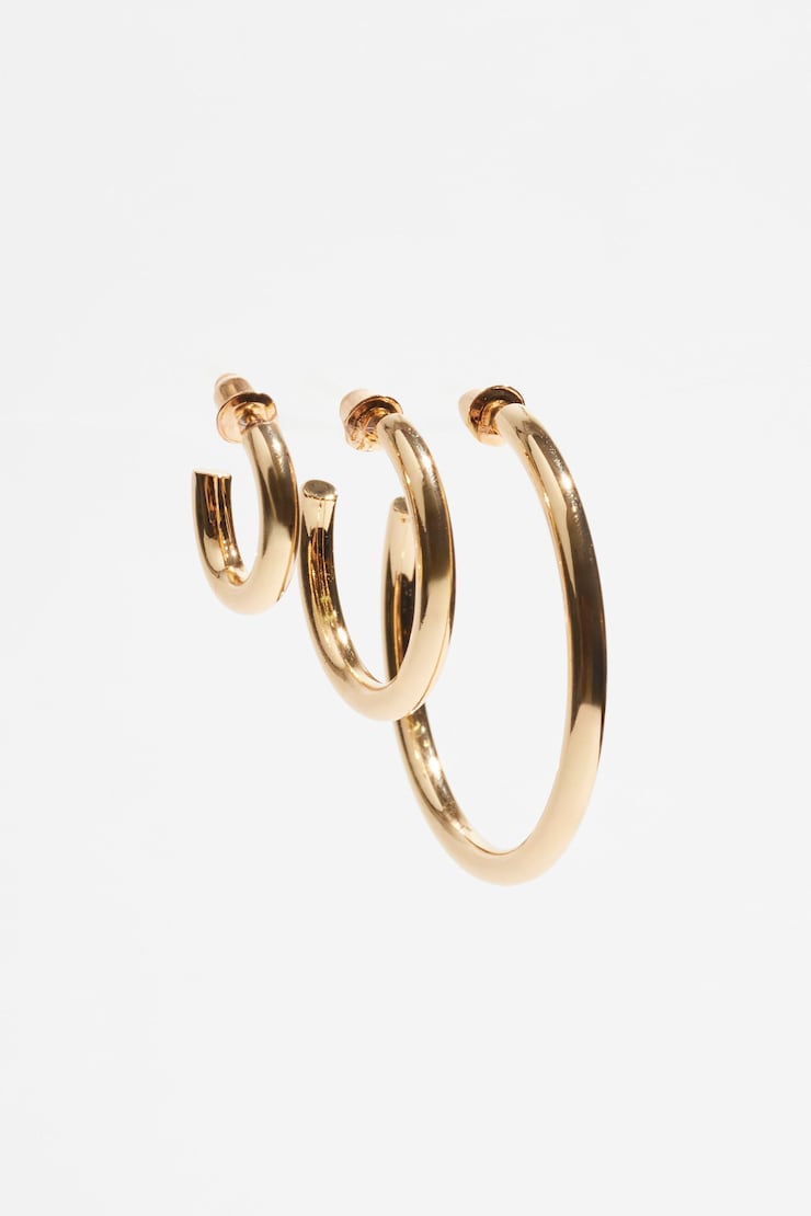 3-Pack Trio Hoop Earrings Gold large