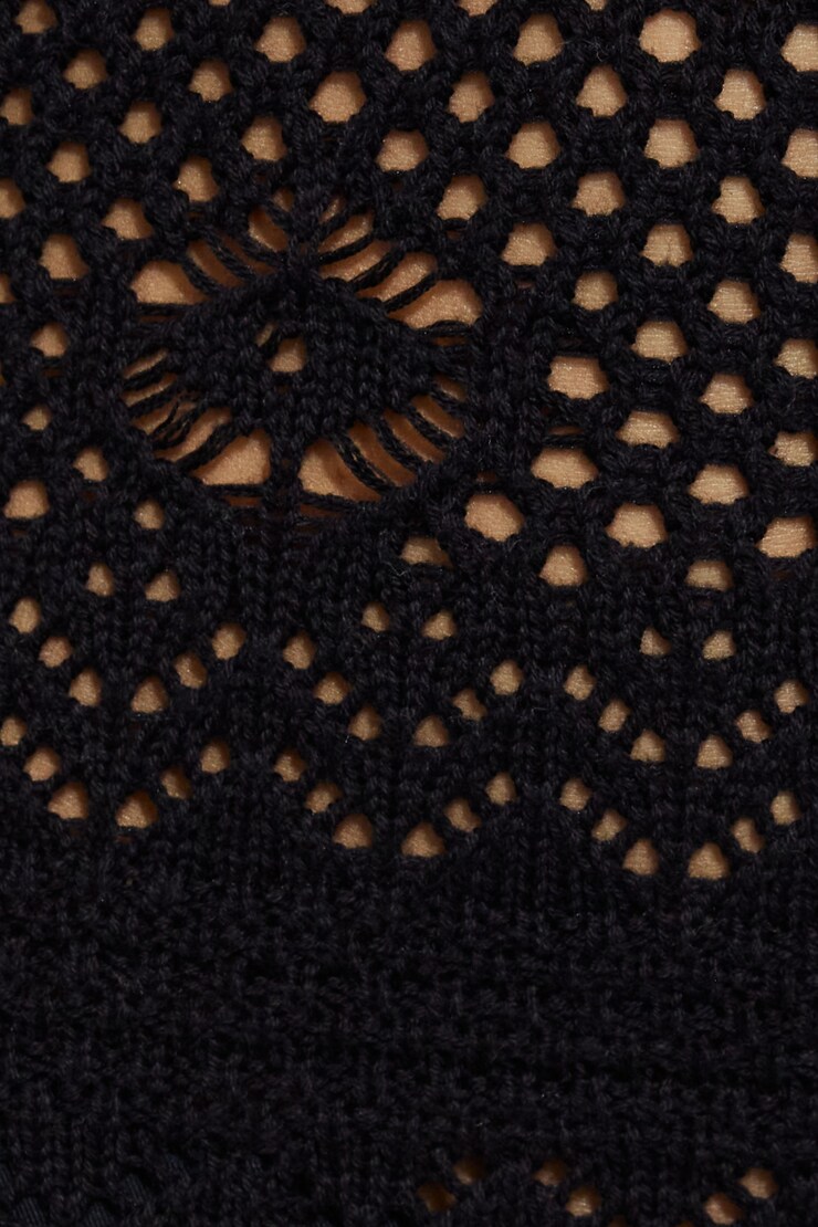 Crochet Scallop Edge Maxi Dress, Jet Black, large