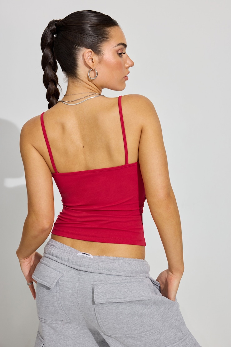 Sleek Scoop Cami Top, Jester Red, large