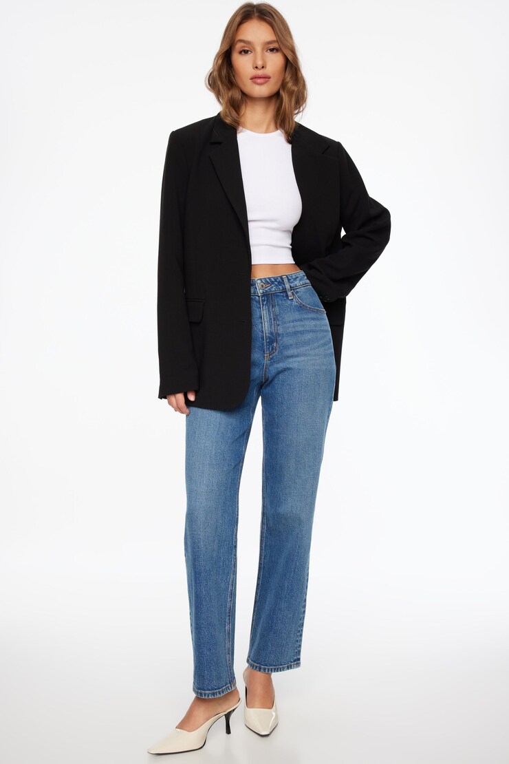 Justina Straight Leg Jeans Medium Dark Indigo/Interlude Blue large