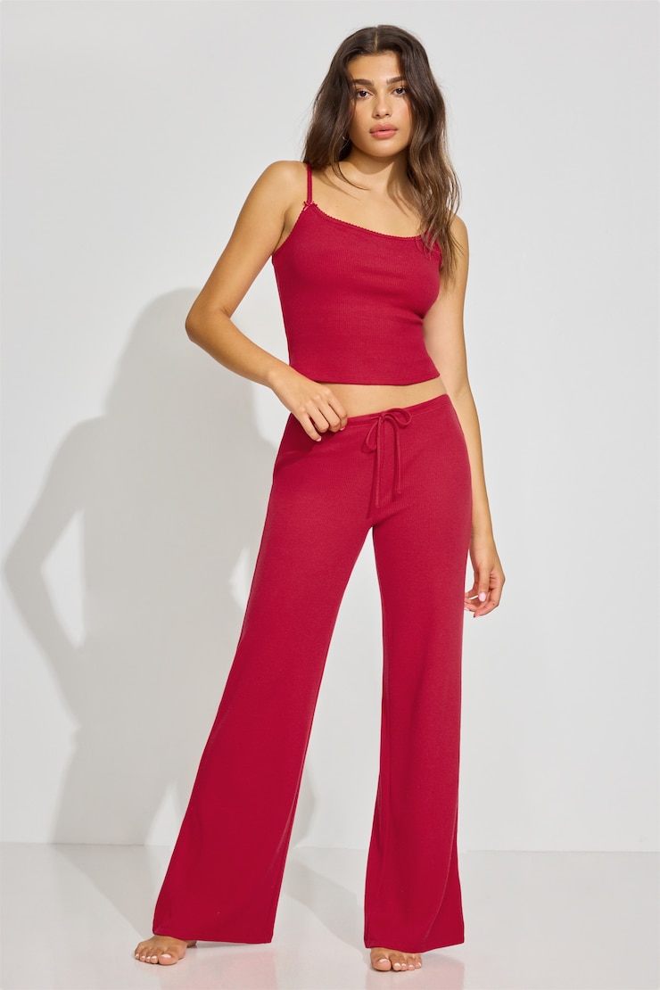 トップス FCRB TECH WAFFLE LOUNGE TOP PANTS Waffle Pants Red | Garage