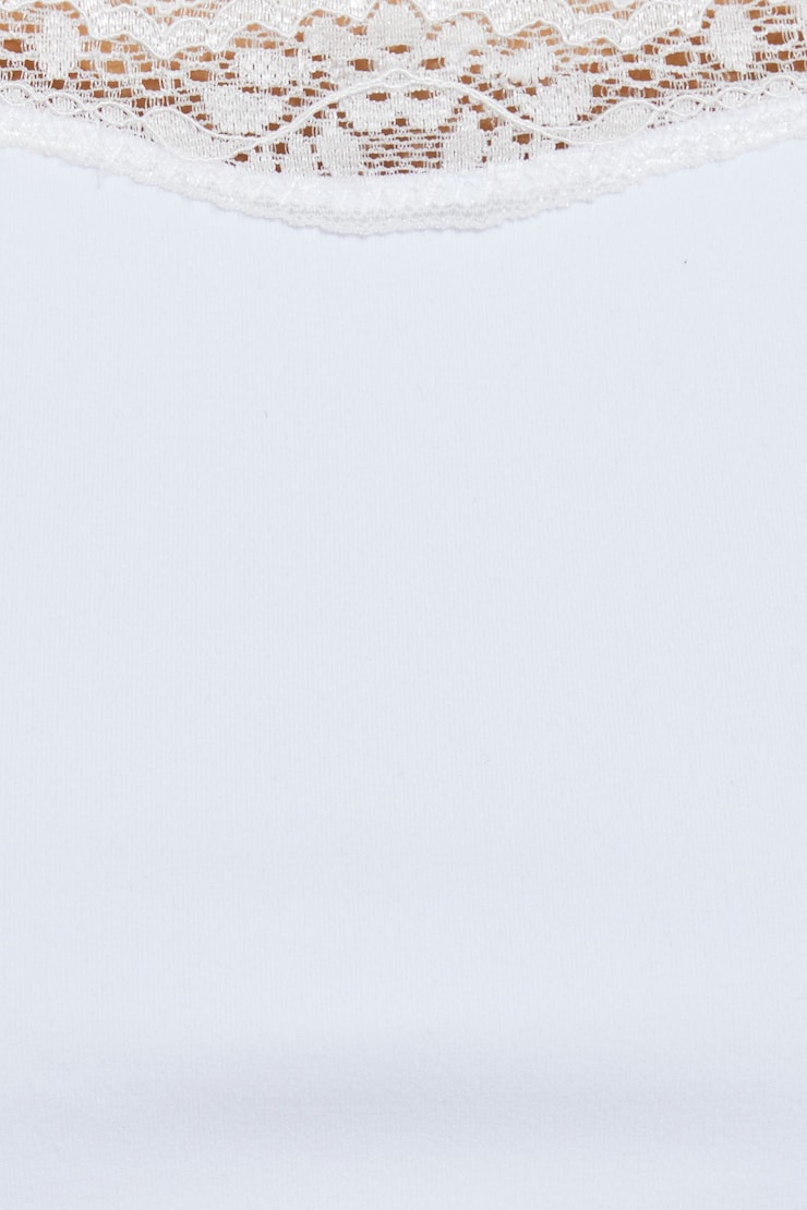 Straight Neck Lace Trim Cami Top White | Garage