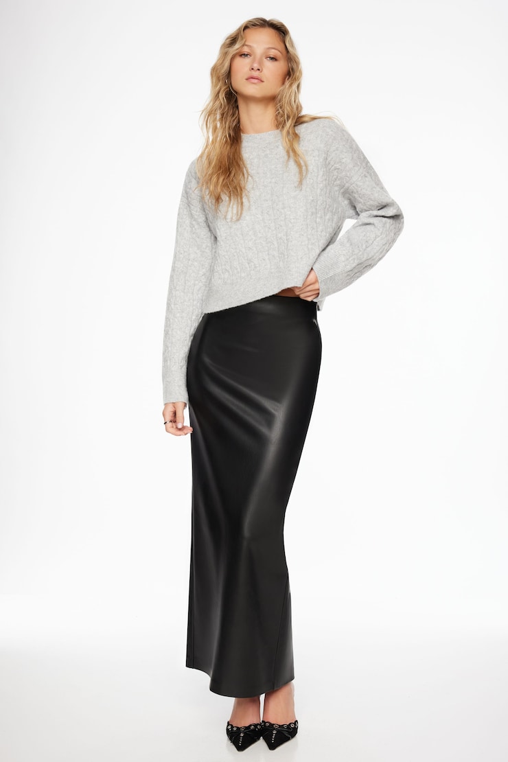 Arya Faux Leather Maxi Skirt