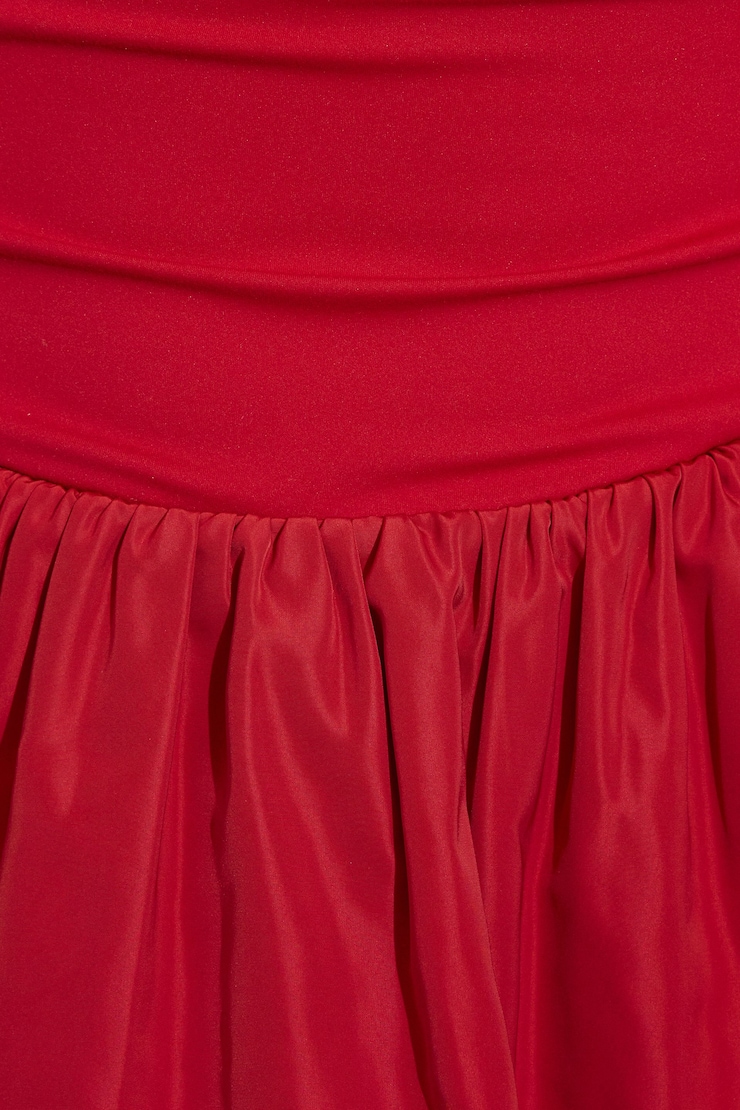 Robe bulle à col licou Alina, Rouge piment chili, large