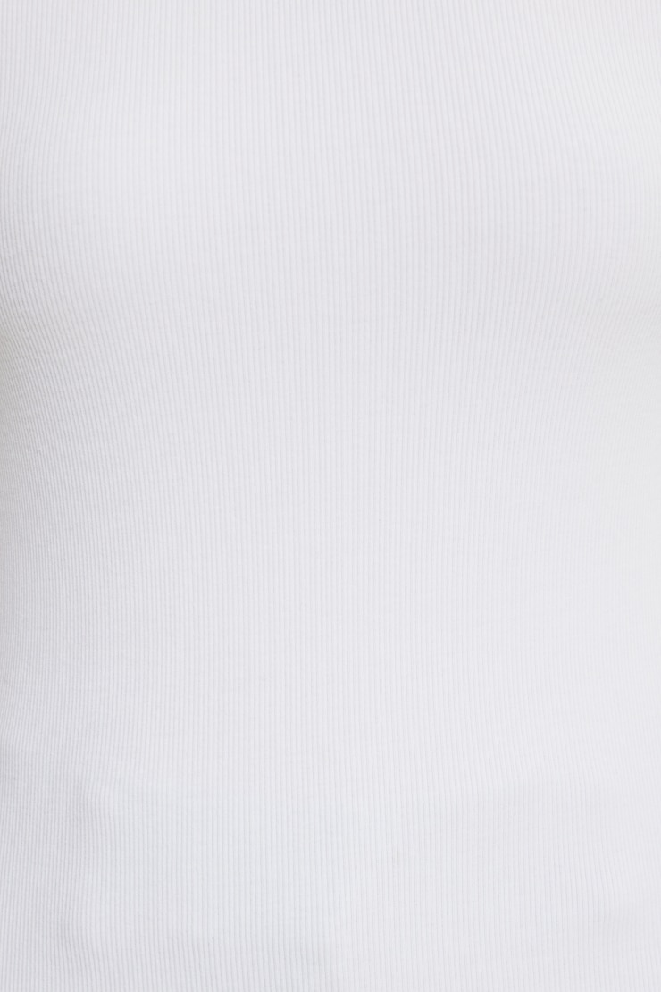 Olive Ribbed Crewneck T Shirt Bright White large