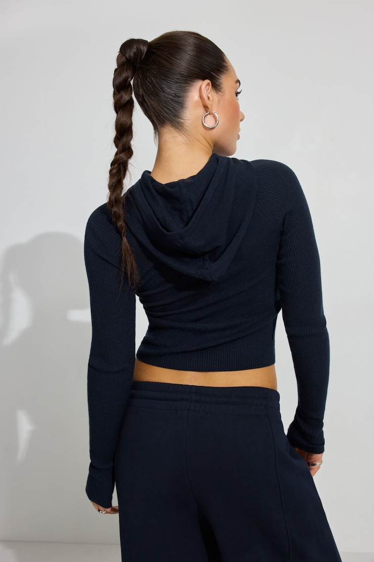 Soft Bodycon Hoodie, Mariana Blue, large
