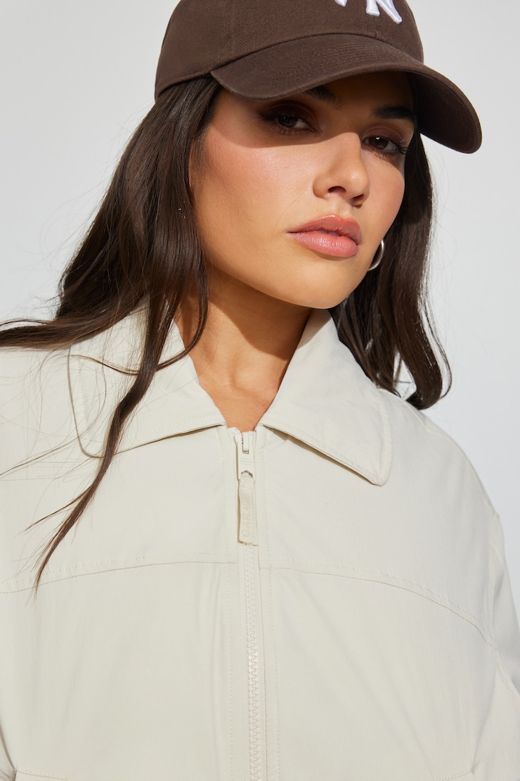 Blouson aviateur écourté en nylon