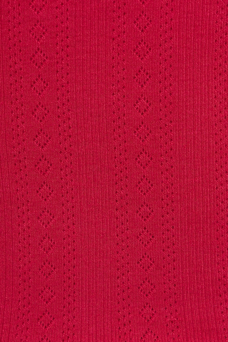 Pointelle Long Cami Top, Jester Red, large