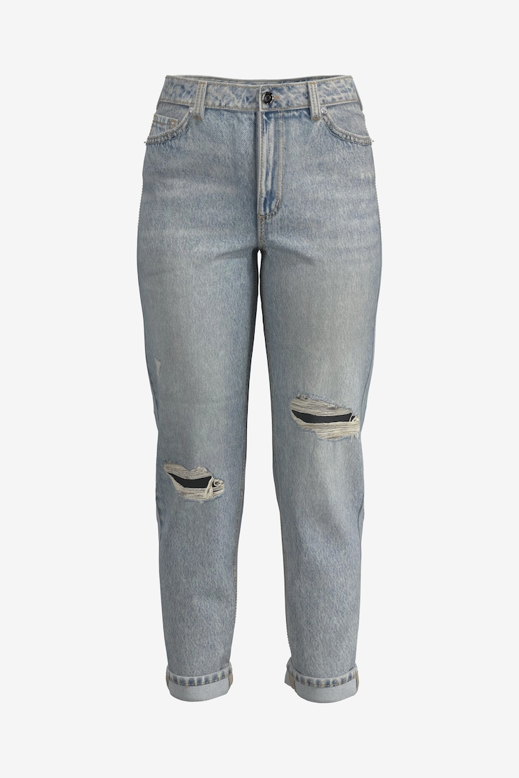 Claudia Distressed Mom Jeans Indigo Medium Light large