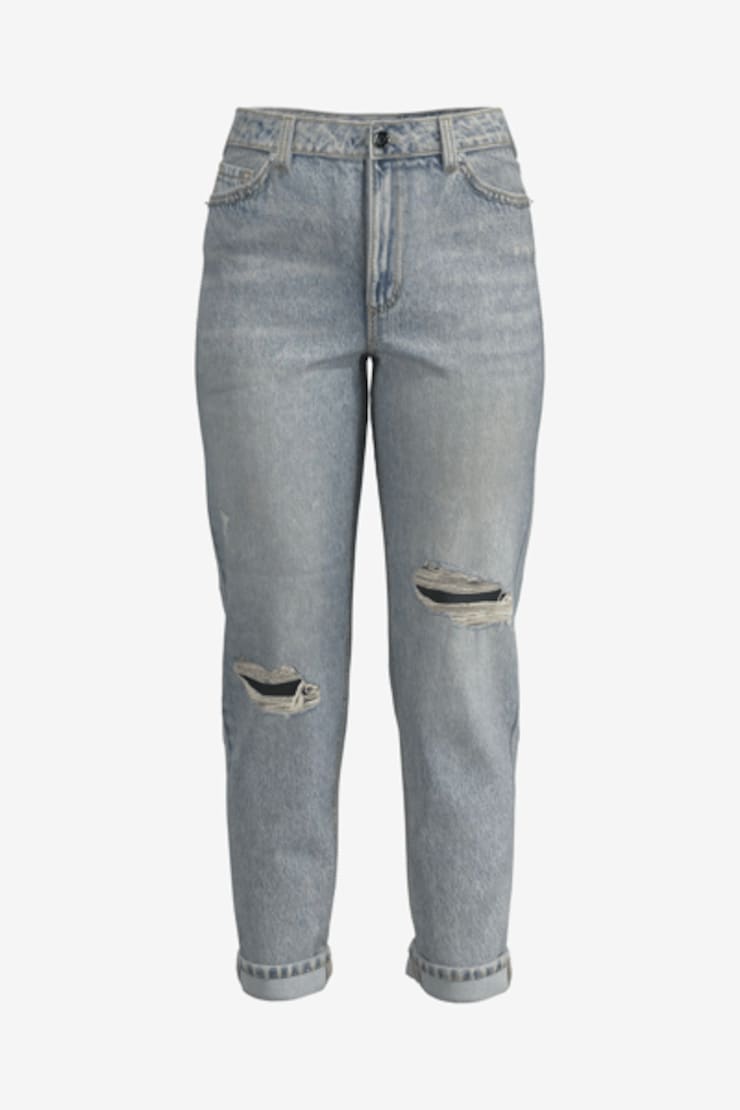 Claudia Distressed Mom Jeans Indigo Medium Light large