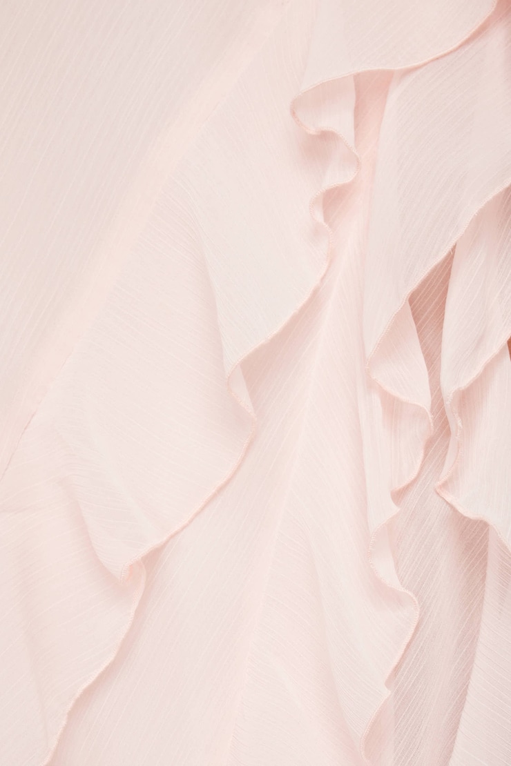 Ruffled Chiffon Maxi Dress Lotus Pink large