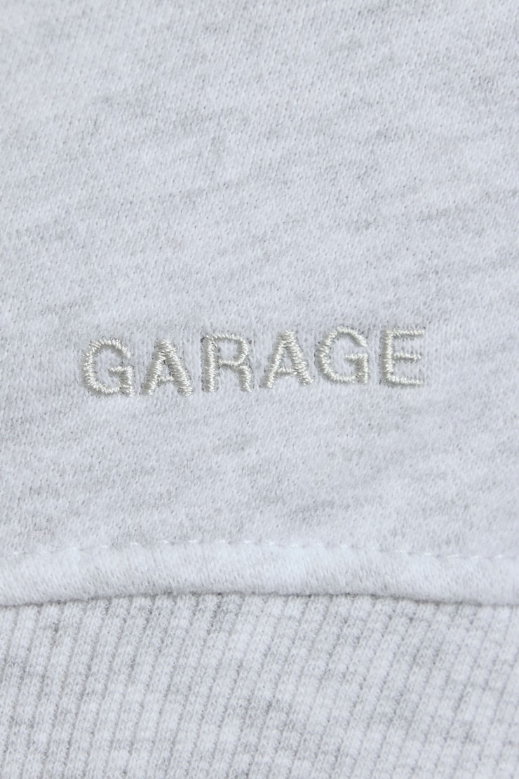 UltraFleece Hoodie, Spring Grey Mix with Red "GARAGE" Logo, large