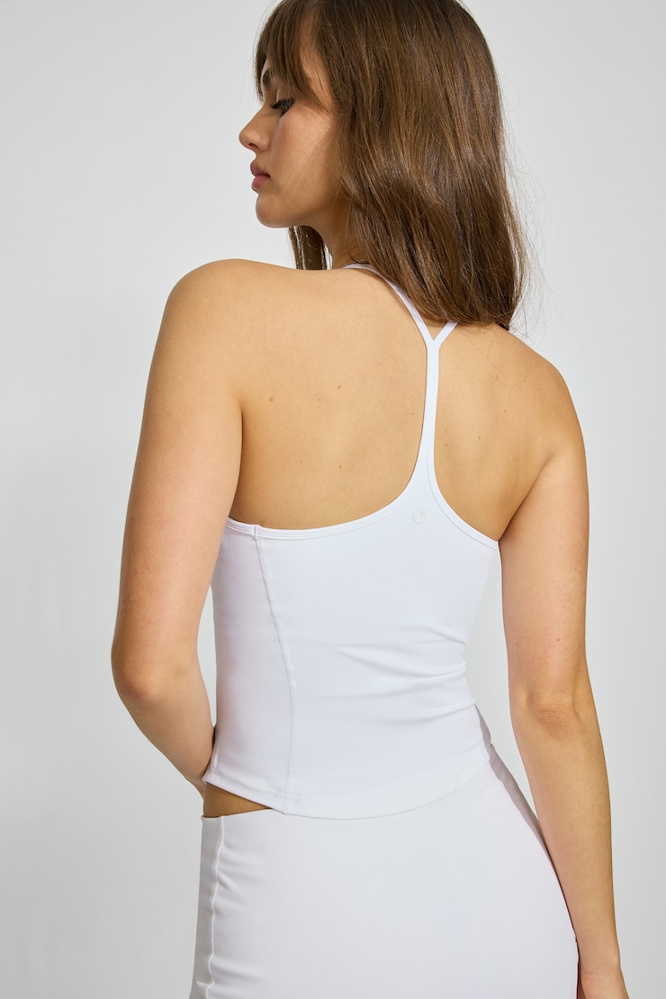 Active Y-Back Tank Top, Bright White, large