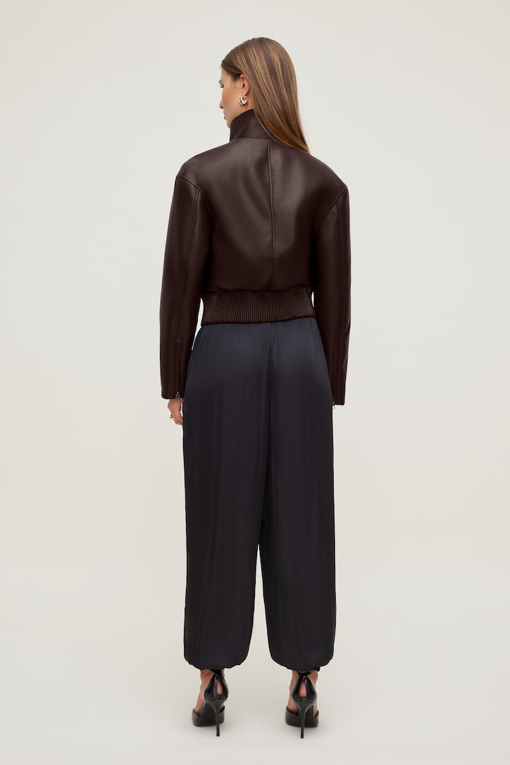 Satin Balloon Pants Jet Black large
