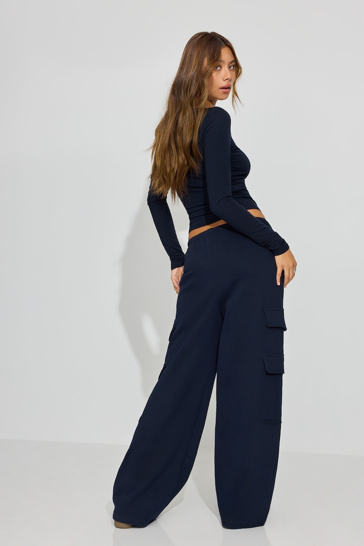 UltraFleece Baggy Cargo Sweatpants, Mariana Blue, large