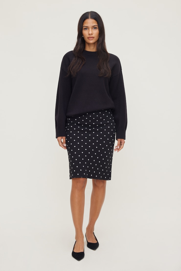 Georgette Midi Skirt Black | Dynamite