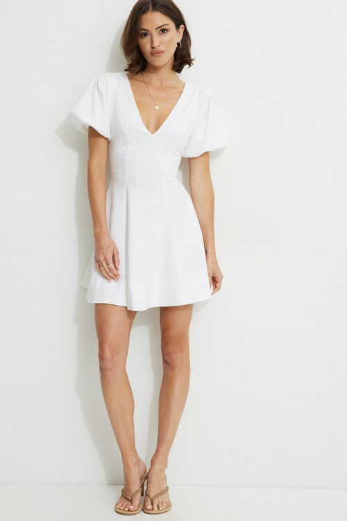 boatneck mini dress Nando Boatneck Mini Dress in Black in Cotton – LESET