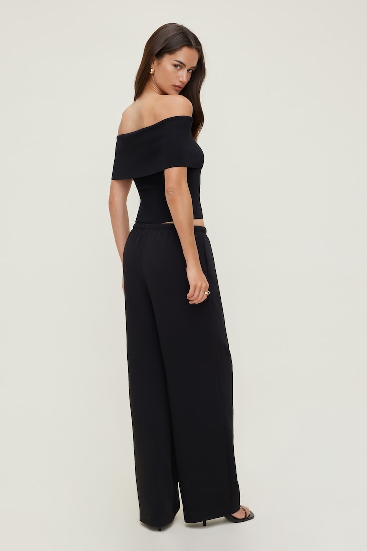 Leo Airflow Wide Leg Pants Jet Black large