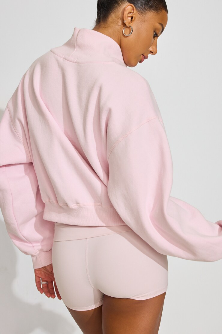 UltraFleece Bubble Mock Neck Sweater, Light Pink, large