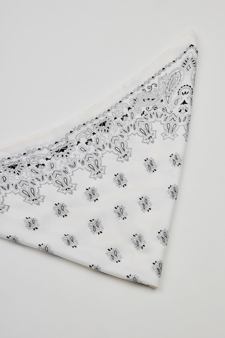 Serafina Scarf, White Bandana Print, large