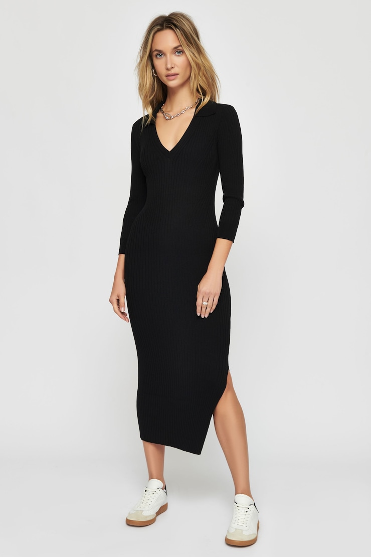 Long Sleeve Polo Sweater Dress
