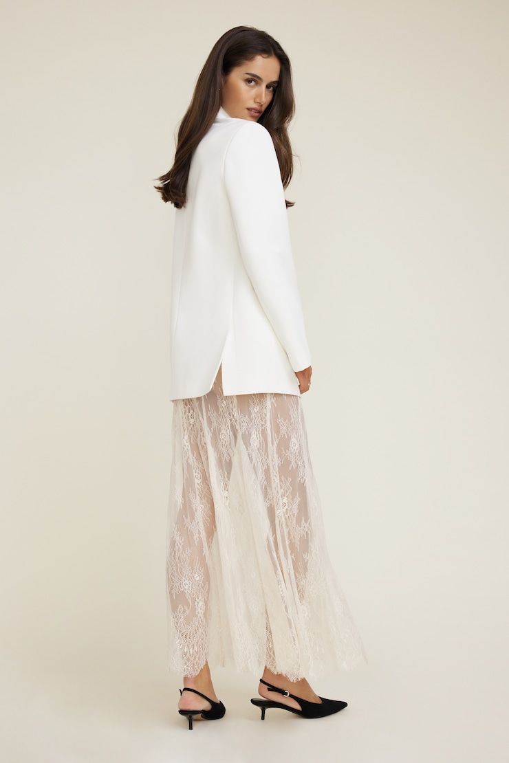 Sheer Lace Maxi Skirt Birch Off White large