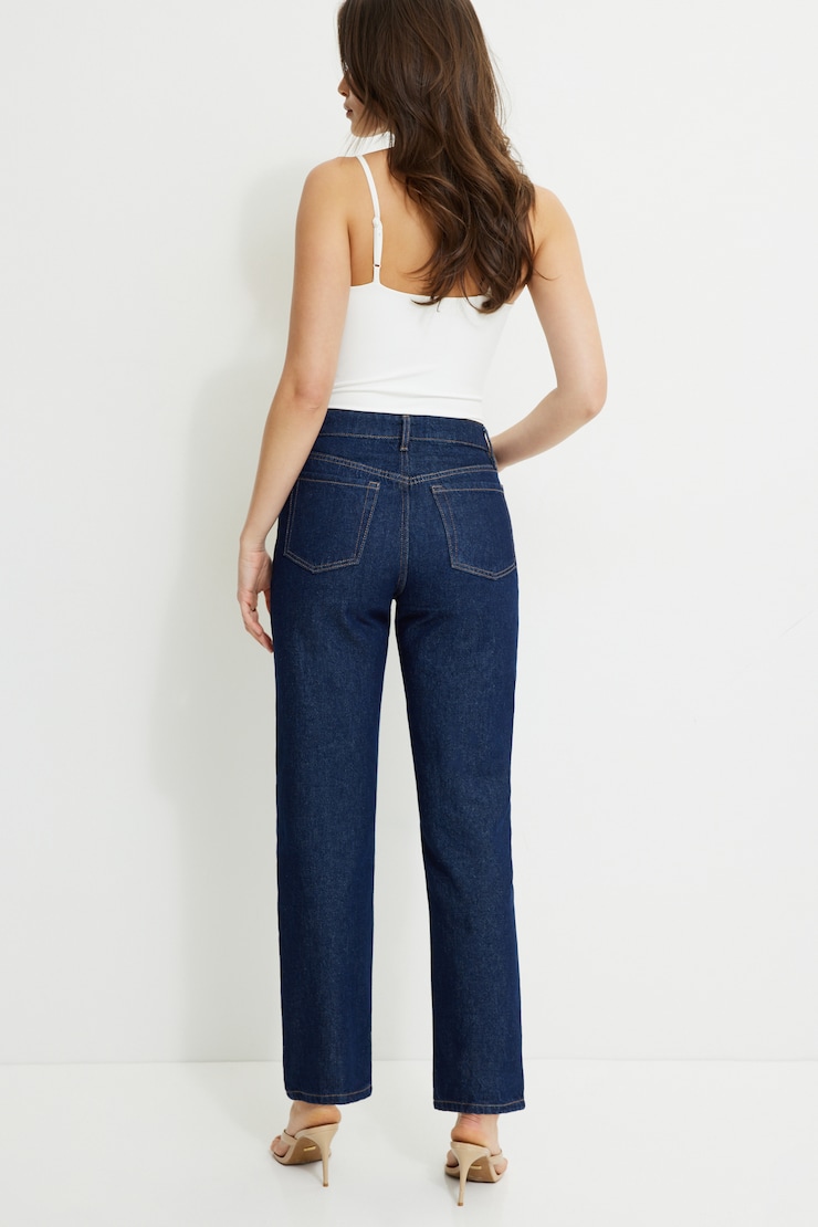 Justina Straight Leg Jeans Dark Indigo Blue / Pagosa large