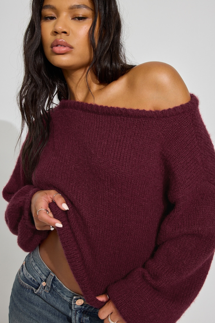 Oversized Boat Neck Sweater