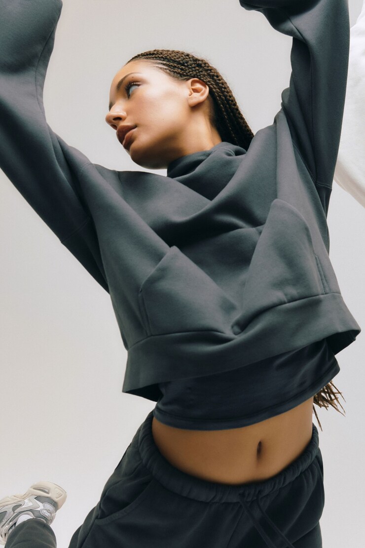 Elevated Boxy Hoodie, Forged Iron Grey, large