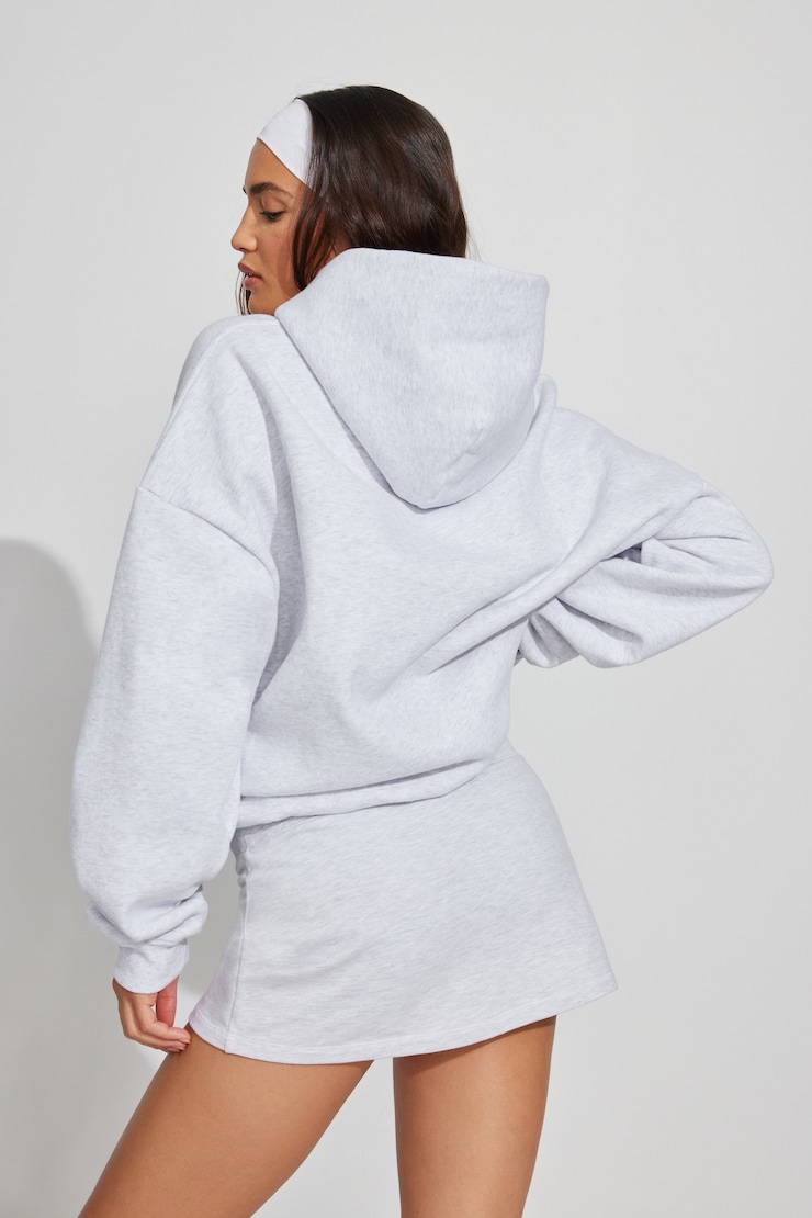 UltraFleece Hoodie, Spring Grey Mix/Snow White, large