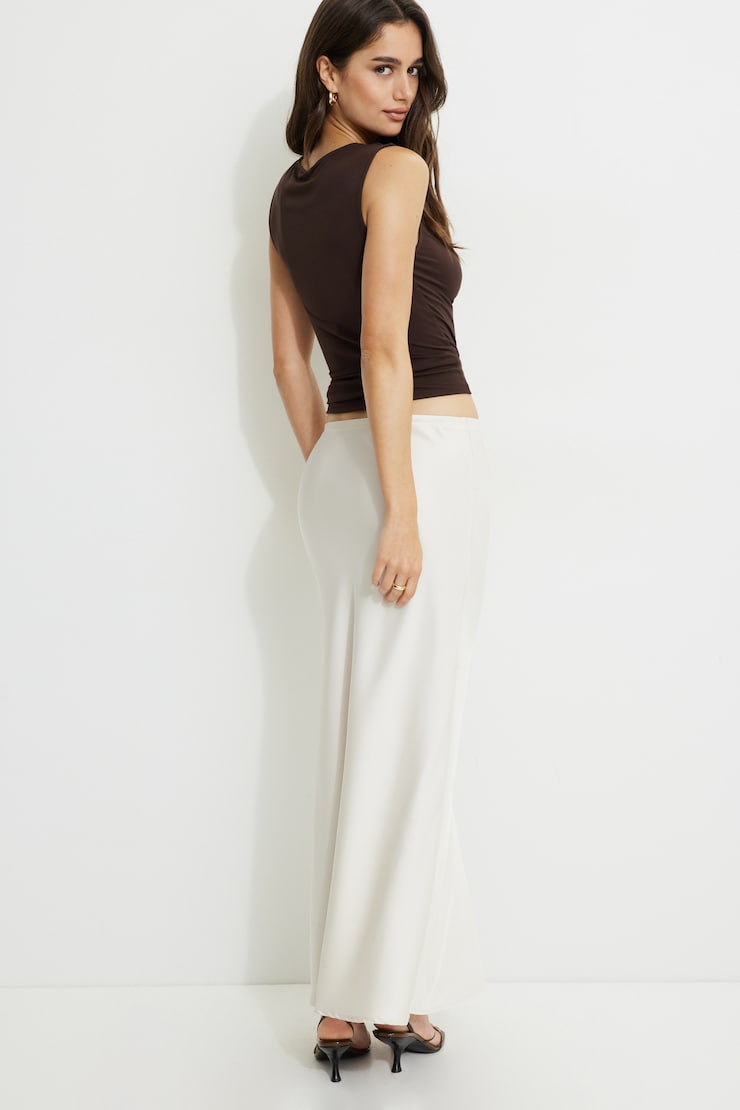 Cary Satin Slip Maxi Skirt Polished Pearl large