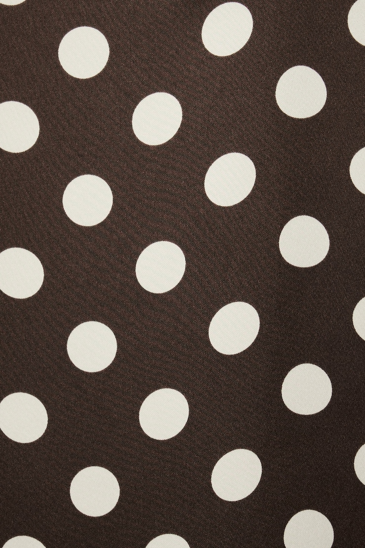 Geneva Satin Slip Dress Chocolate Polka Dot large