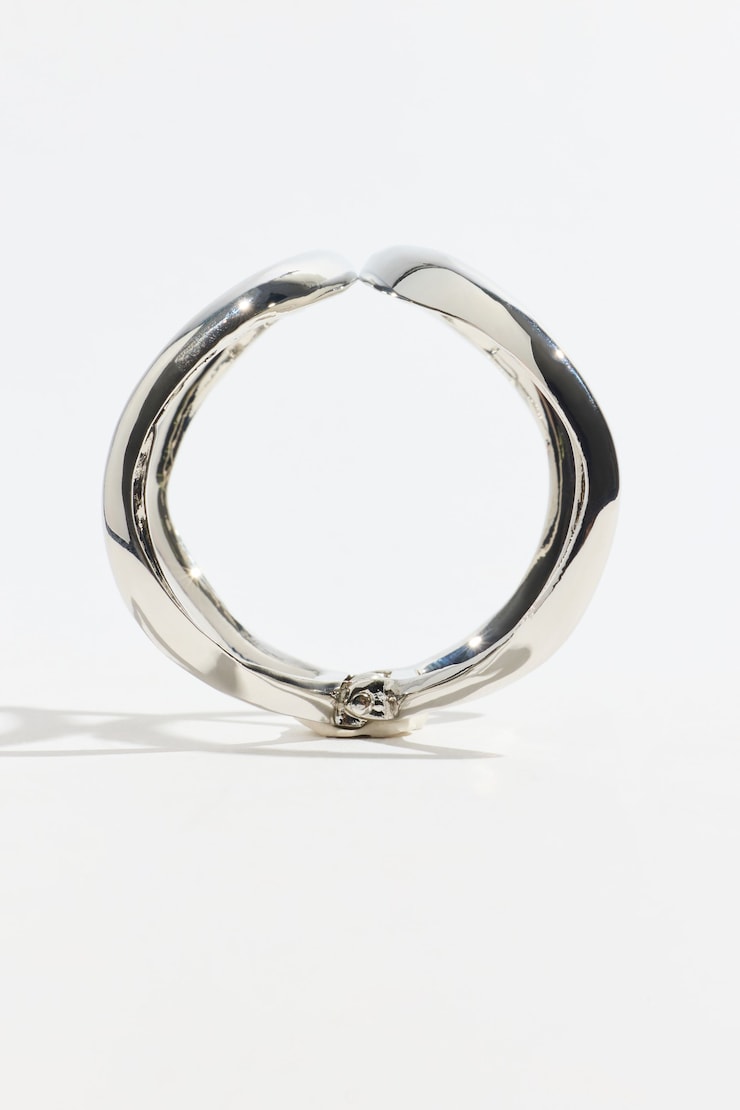 Open Curve Cuff Bracelet Silver large
