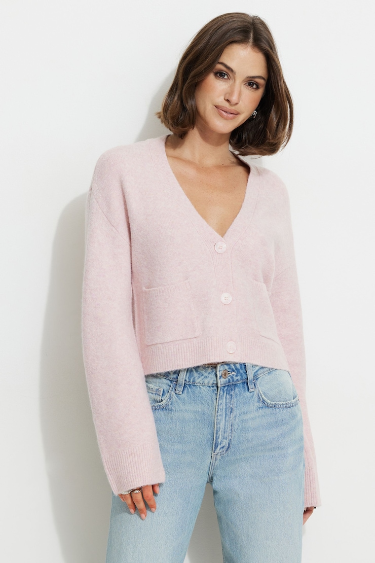 Heavenlyarn™ Abbey Cropped Cardigan Pale Mauve Melange large