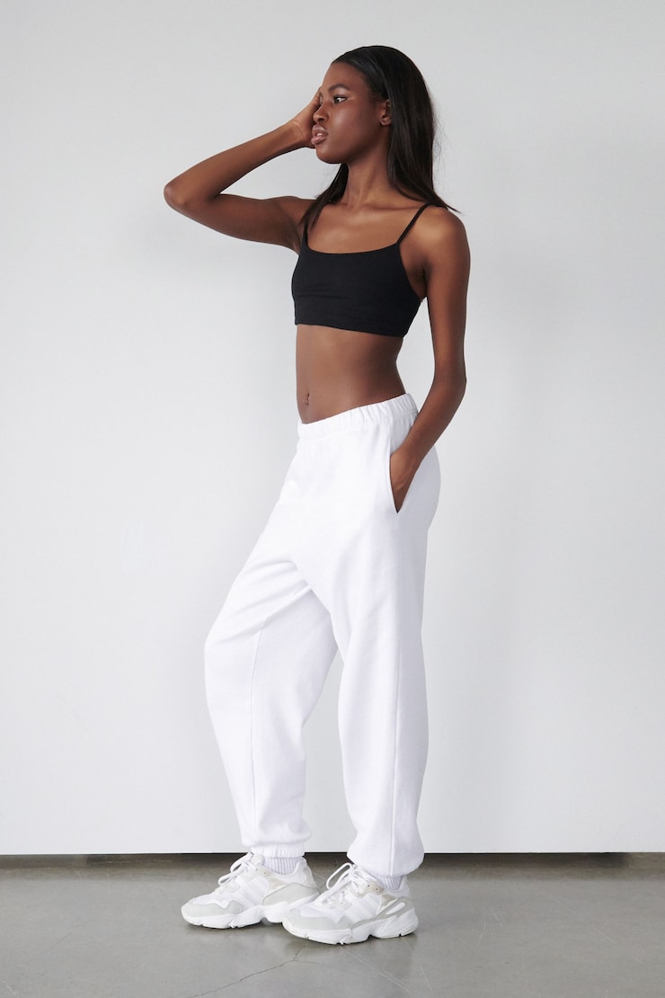 Boyfriend Joggers, Bright White, large
