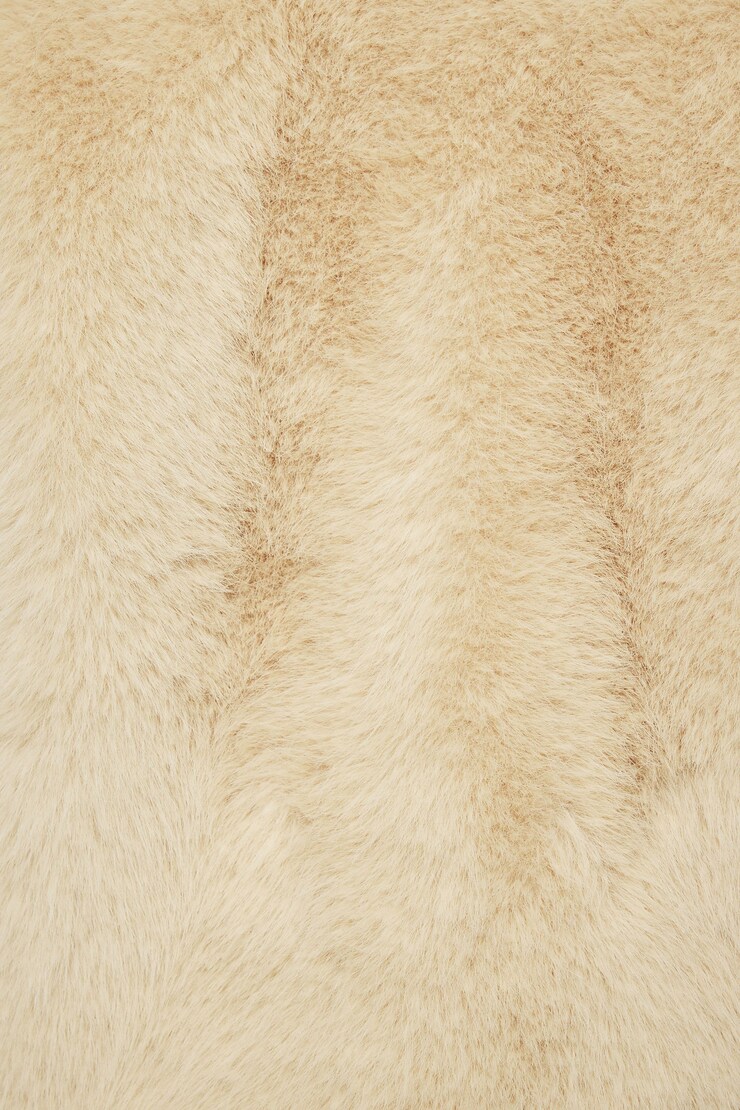 Faux Fur Cropped Jacket Almond Cookie large