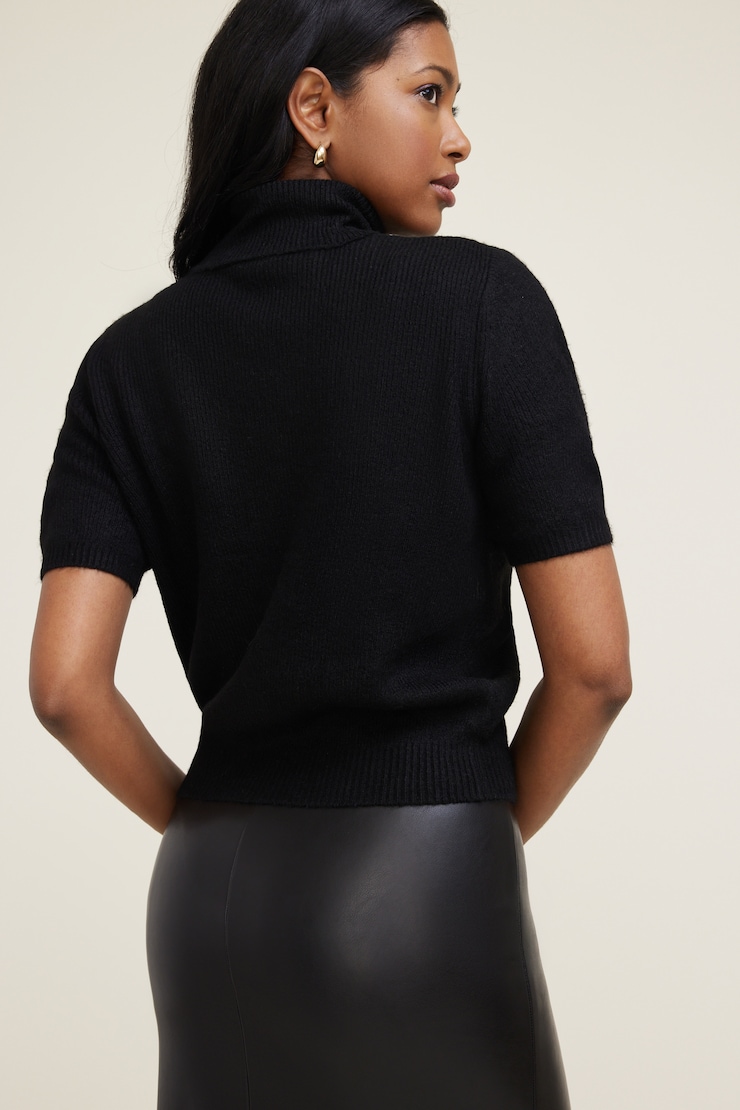 Lora Short Sleeve Turtleneck Sweater