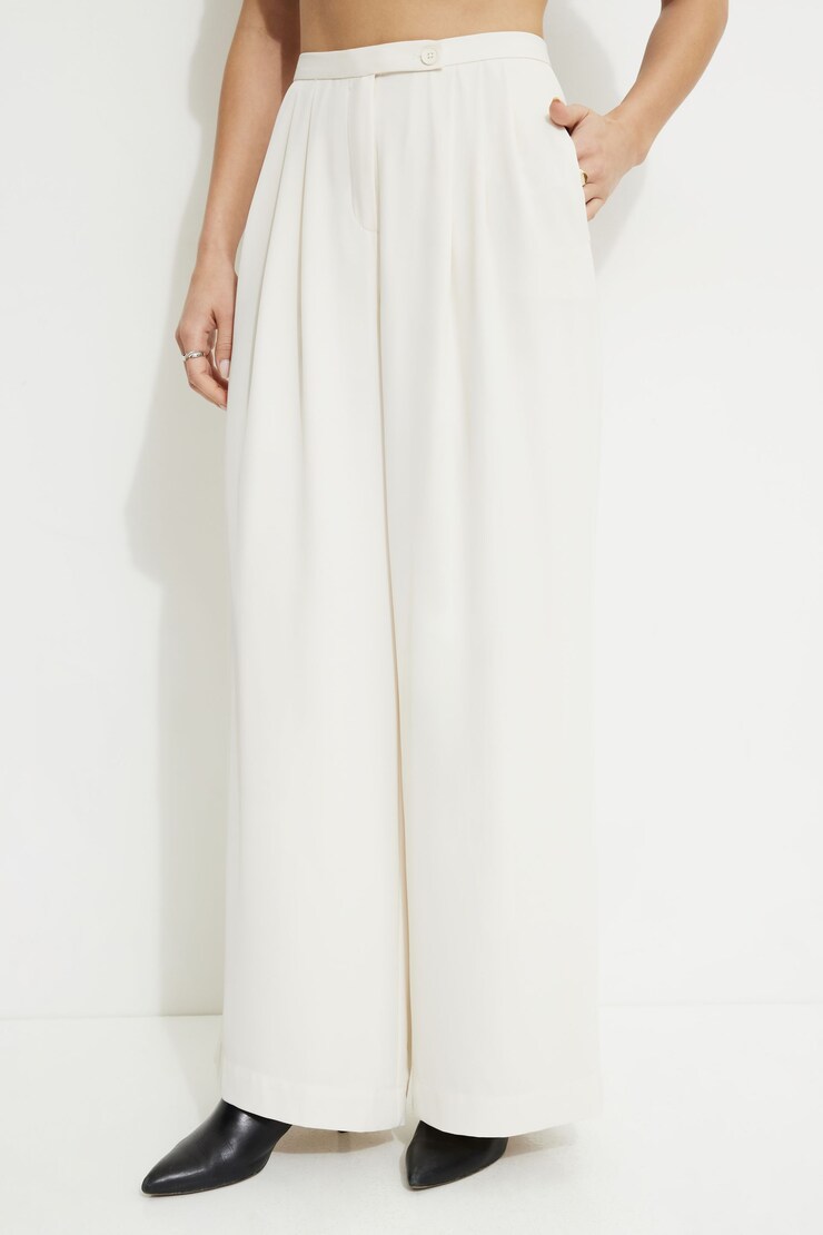Fluid Wide Leg Pants Polished Pearl large