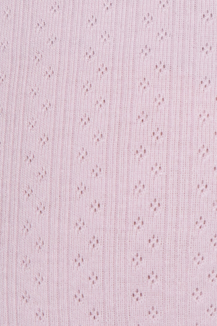 Tiny Pointelle Lettuce Edge Shorts, Light Pink, large