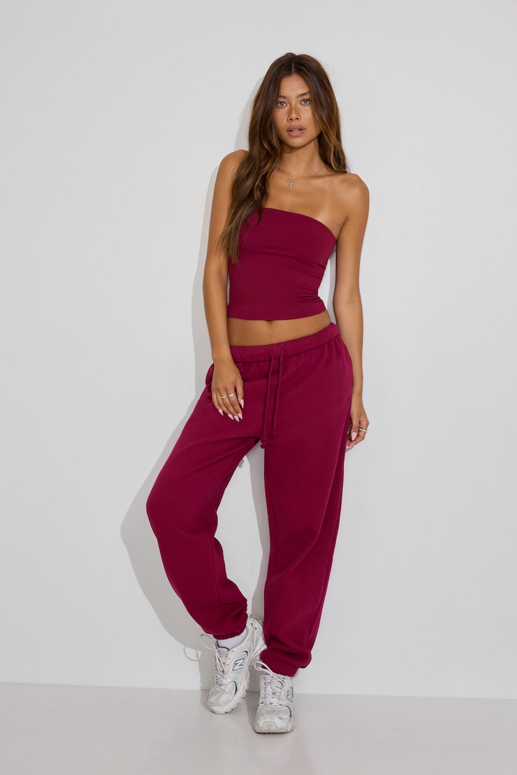 UltraFleece Boyfriend Sweatpants Burgundy | Garage