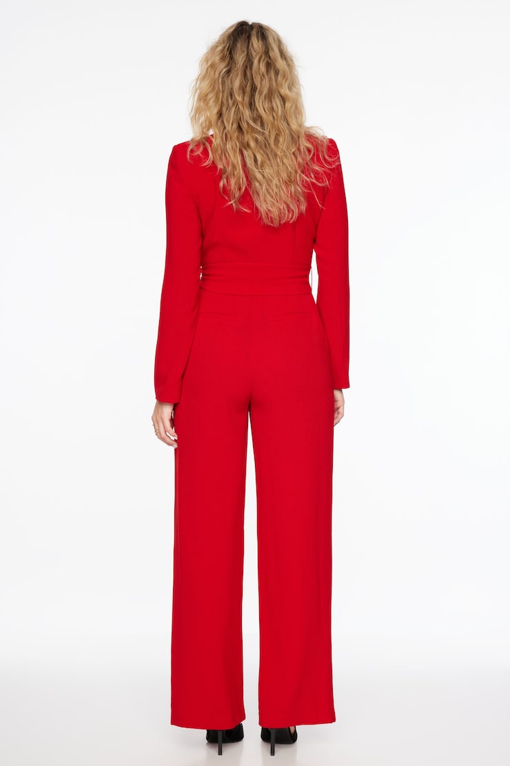Rania Belted Blazer Jumpsuit Fiesta Red large